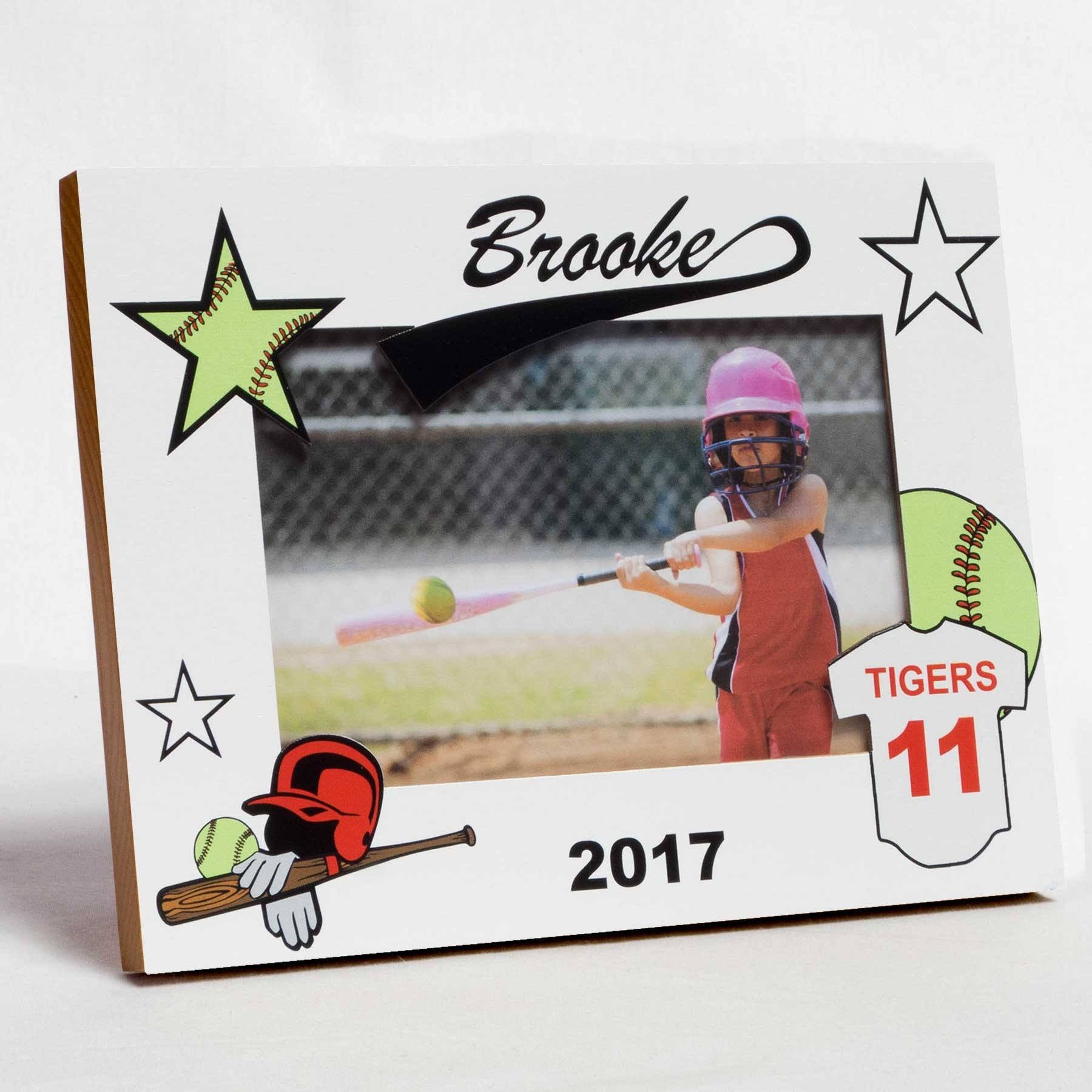 Softball Lessons Frame Kids Frame Softball | Studio1workshop | Personalized Baby Picture Birth ...